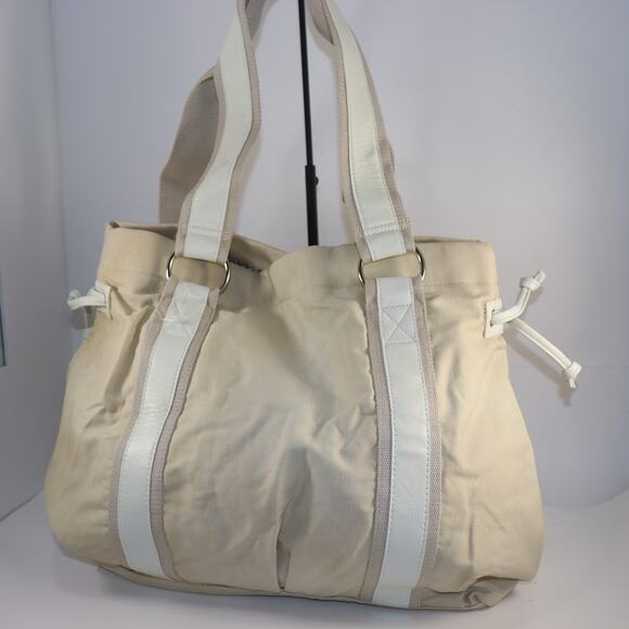 Canvas Tote Bag with Patterned Lining and Double Strap Handles - Picture 2 of 6
